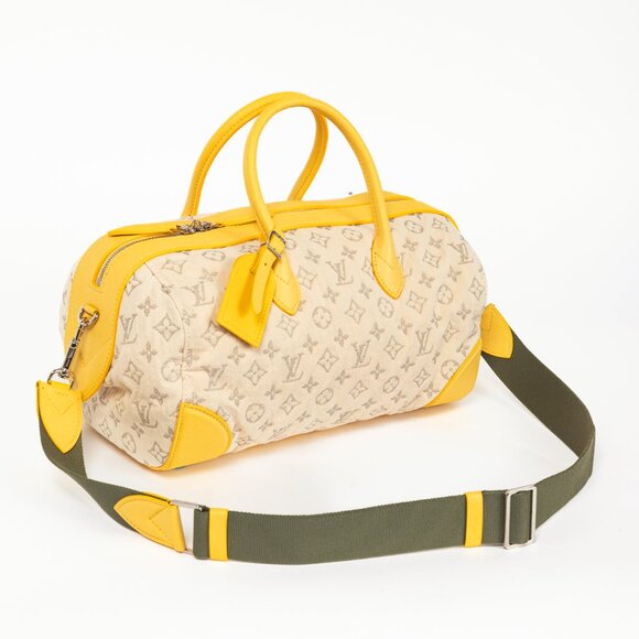 Louis Vuitton SS/12 Squat MM Denim Jaune Handbag - Picture 7 of 15